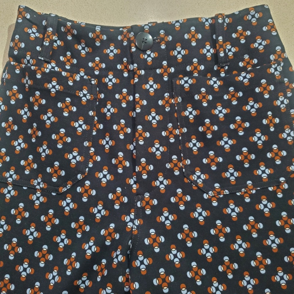 Maeve by Anthropologie The Colette Cropped WideLeg Pants Geometric Print Size 26 - Picture 4 of 11